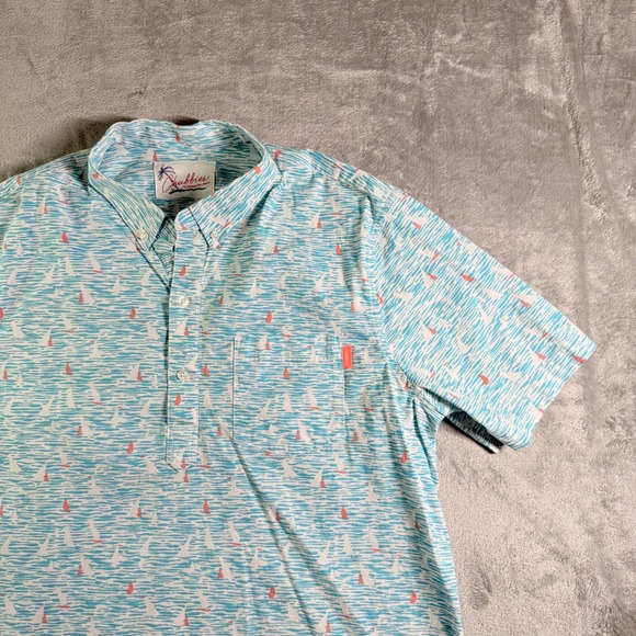 chubbies Other - Chubbies Short Sleeve Button Up Shirt Sailboat Wave Print Mens Large (read)